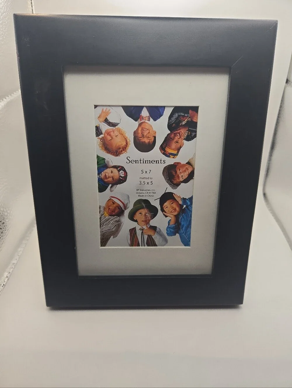 Matte Black Wood 5x7 Picture Frame with White Mat